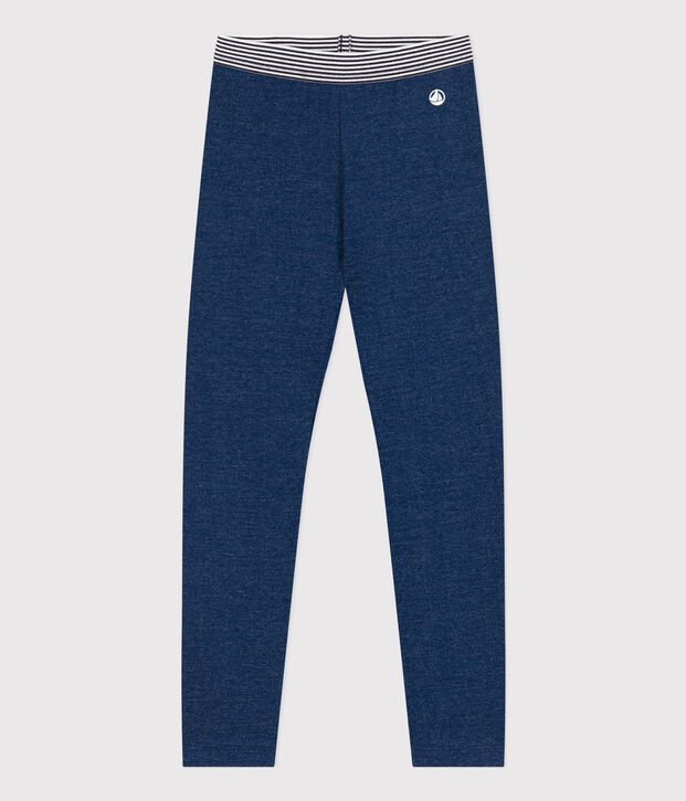 Jeggings de mulet&oacute;n de efecto vaquero de ni&ntilde;a azul/beige