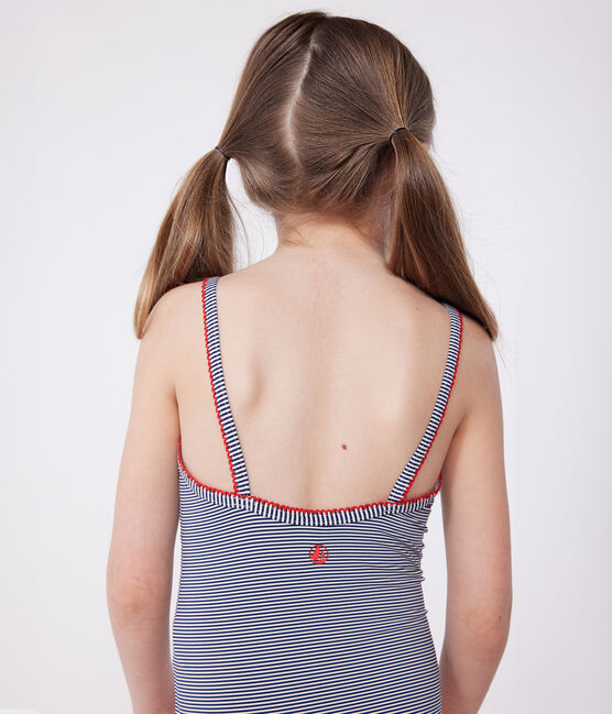 Bañador infantil a rayas azul MEDIEVAL/blanco MARSHMALLOW