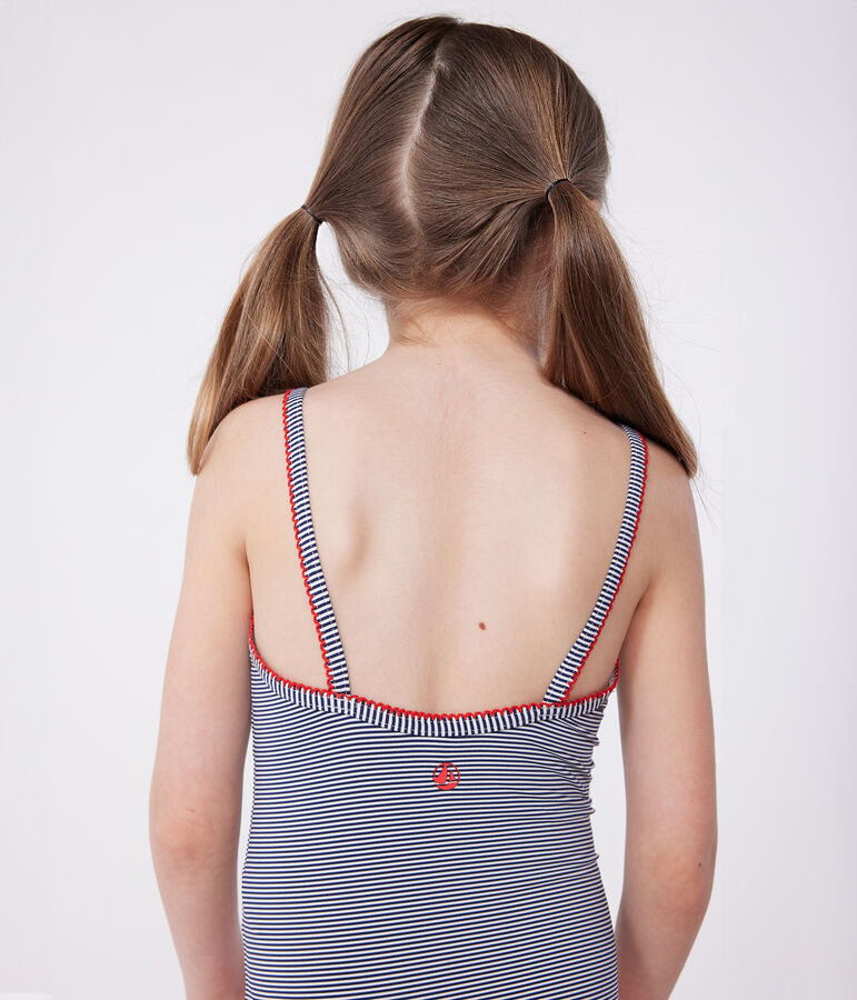 Ba&ntilde;ador infantil a rayas azul/blanco