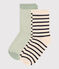 2 pares de calcetines de algodón a rayas para niños variante 1