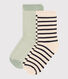 2 pares de calcetines de algodón a rayas para niños