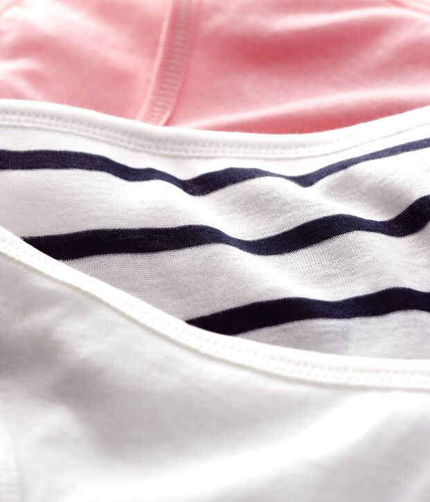 Juego de 3 braguitas de algod&oacute;n fino de mujer multicolor