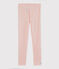 Leggings milrayas de lana y algodón para niña pequeña rosa CHARME/blanco MARSHMALLOW