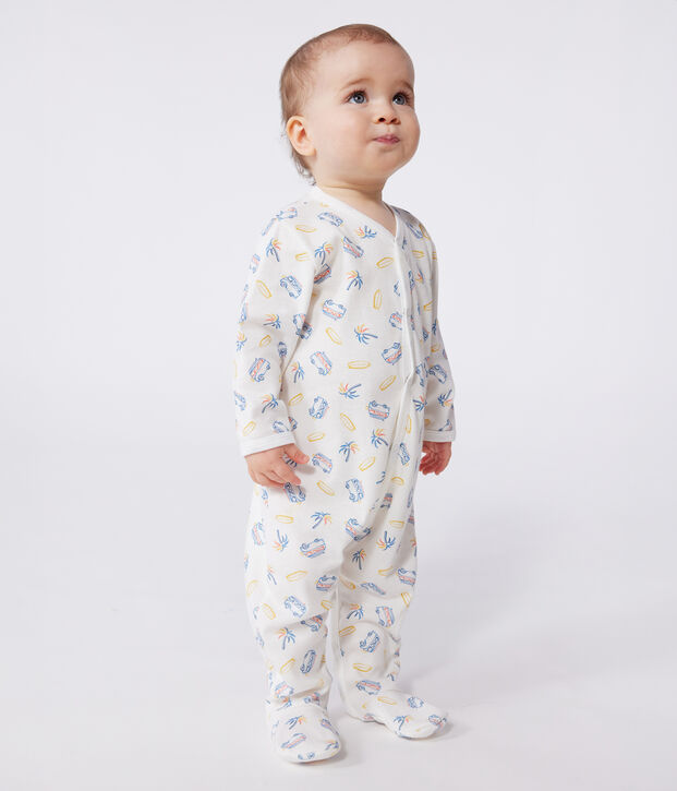 Pijama de algod&oacute;n para beb&eacute; con furgonetas blanco/multicolor