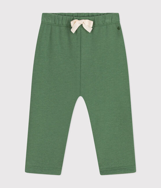 Pantalón de jogging liso de algodón para bebé verde PALMERAIE