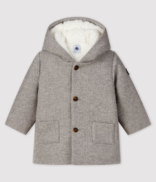 Abrigo de lana para beb&eacute; ni&ntilde;o gris