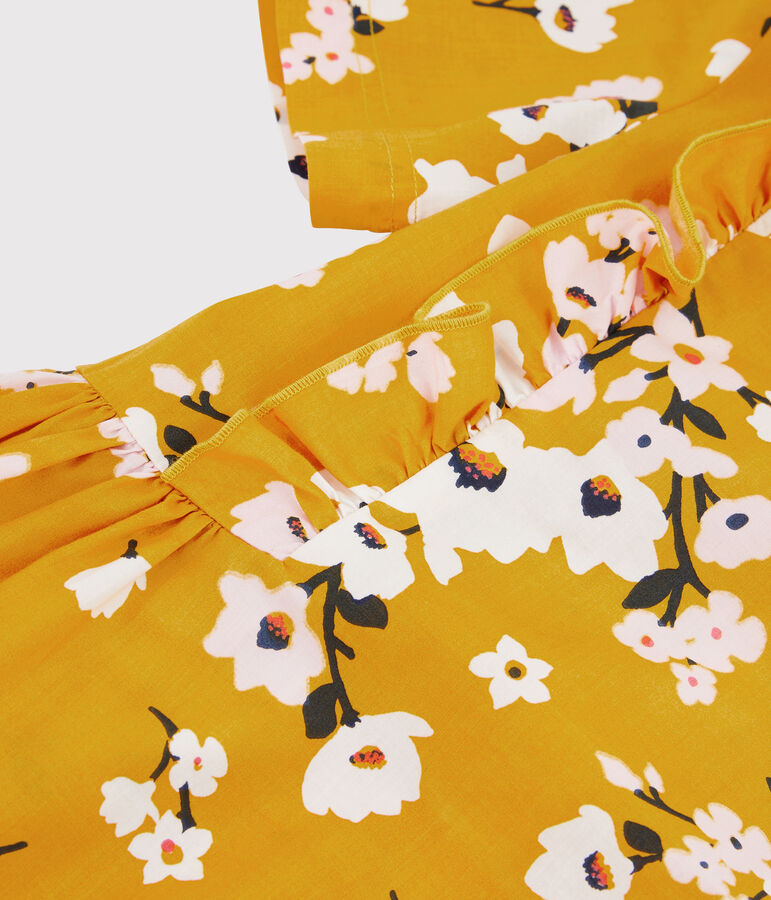 Vestido de manga corta para ni&ntilde;a amarillo/multicolor