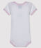 Bodi de manga corta para bebé niña blanco ECUME/rosa DOLL