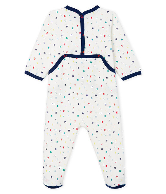 Pijama de muletón para bebé niño blanco MARSHMALLOW/blanco MULTICO
