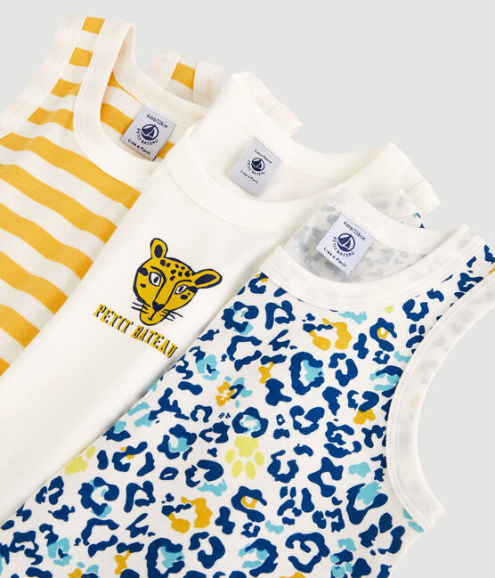Juego de 3 camisetas de tirantes con estampado de pantera de niño de algodón variante 1