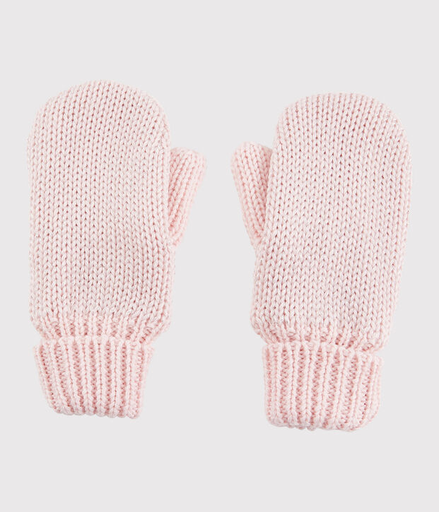 Manoplas para ni&ntilde;a rosa/gris