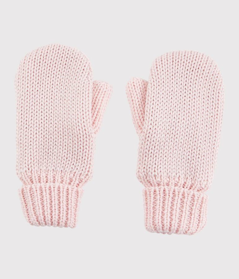 Manoplas para ni&ntilde;a rosa/gris