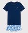 Pijama corto azul de algodón de chico azul MEDIEVAL/blanco MULTICO