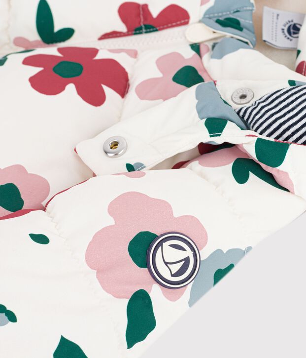Plum&iacute;fero de poli&eacute;ster con estampado de animal para beb&eacute; crudo/rosa