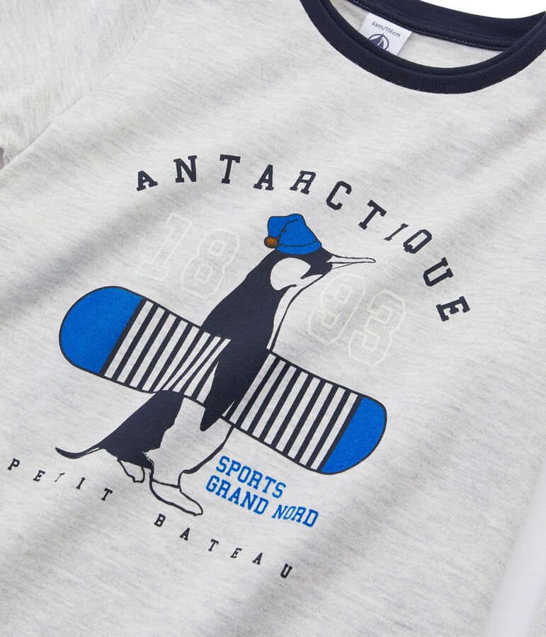 Camiseta de manga larga para ni&ntilde;o gris BELUGA CHINE