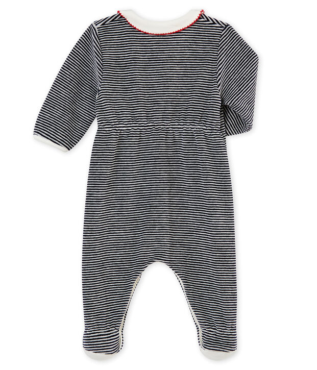 Pijama para beb&eacute; ni&ntilde;a con las ic&oacute;nicas rayas azul/blanco