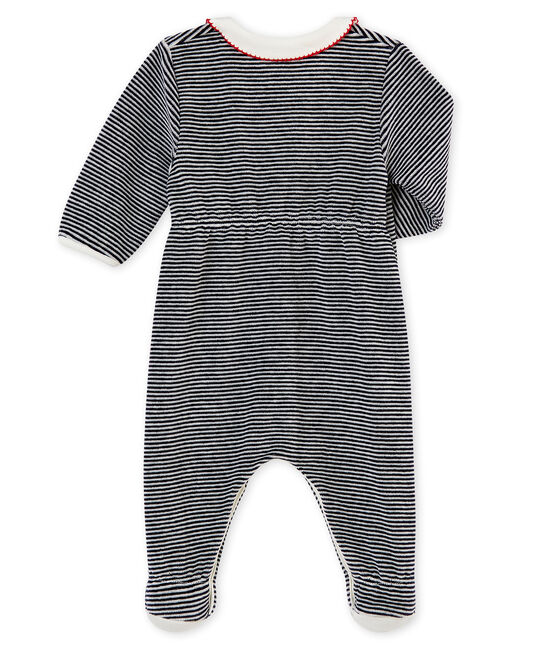 Pijama para bebé niña con las icónicas rayas azul SMOKING/blanco MARSHMALLOW