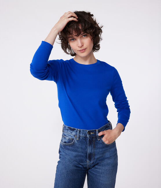 Camiseta Icónica lisa de algodón para mujer azul SURF
