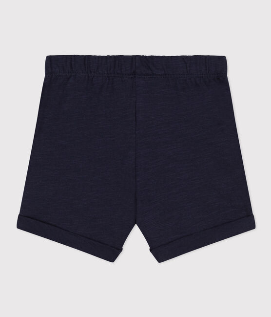Shorts lisos de punto flameado para bebé azul SMOKING