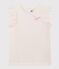 Camiseta de manga corta de punto de niña rosa MINOIS/blanco MARSHMALLOW