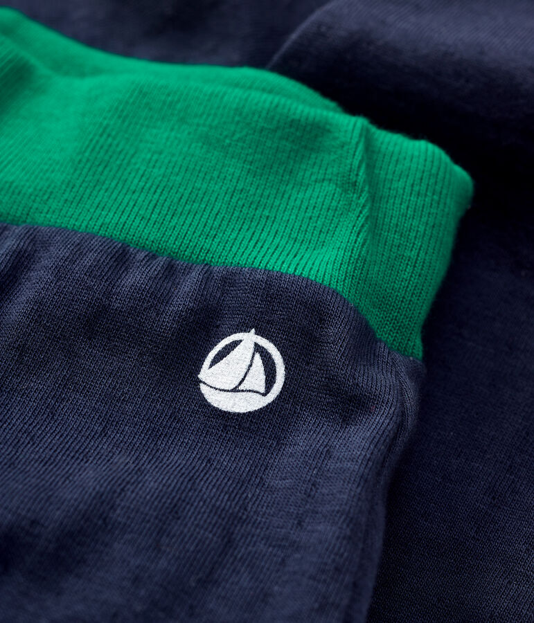 Pantal&oacute;n de algod&oacute;n de beb&eacute;. azul SMOKING/blanco MULTICO