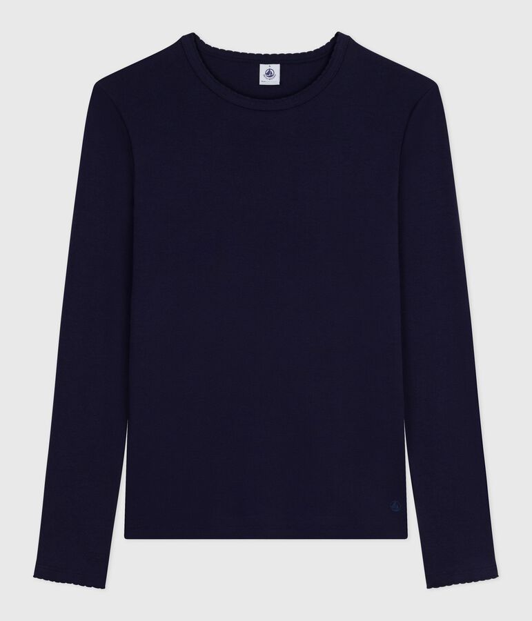 Camiseta Ic&oacute;nica cocotte de manga larga de algod&oacute;n para mujer azul