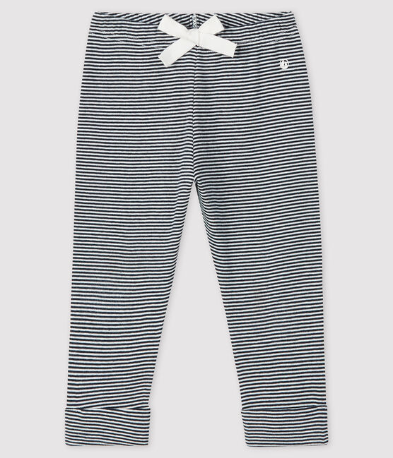 Pantalón de algodón de bebé azul SMOKING/blanco MARSHMALLOW