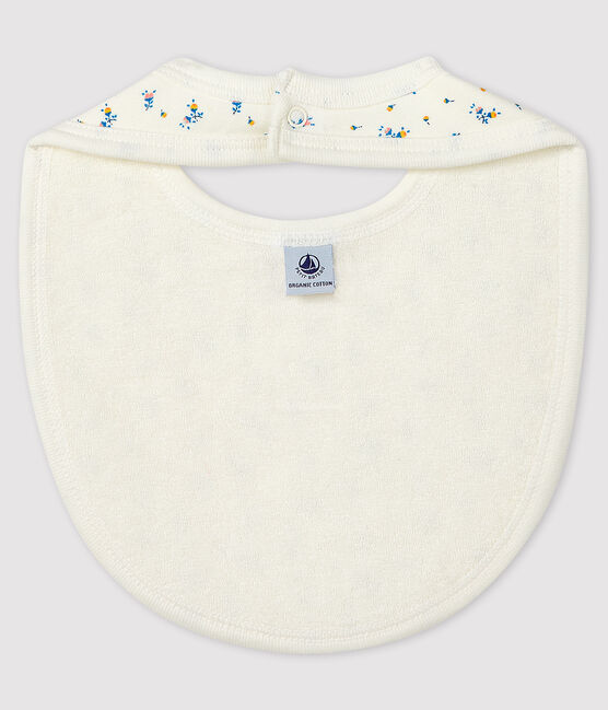 Babero de tejido acanalado para bebé blanco MARSHMALLOW/gris GRIS
