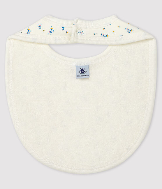 Babero de tejido acanalado para bebé blanco MARSHMALLOW/gris GRIS