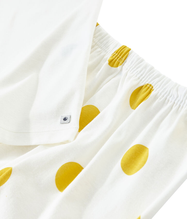 Pijama de punto para chica blanco MARSHMALLOW/amarillo BLE