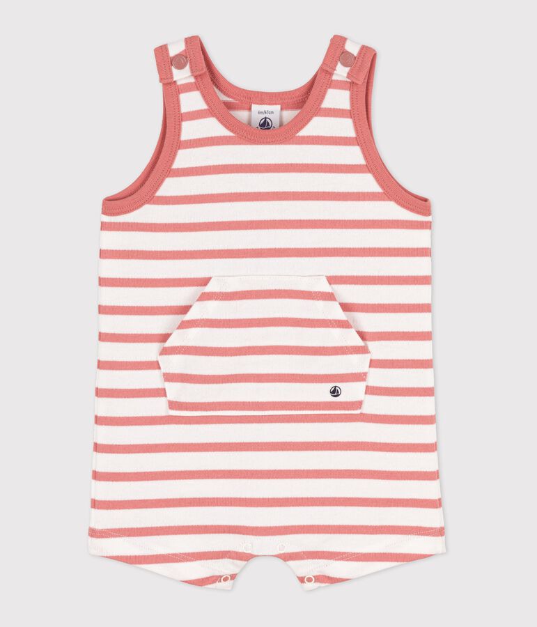 Mono corto de jersey grueso de beb&eacute; blanco MARSHMALLOW/ PAPAYE