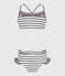 Bikini infantil a rayas blanco MARSHMALLOW/azul MEDIEVAL