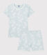 Pijama hawaiano azul de algodón de niña