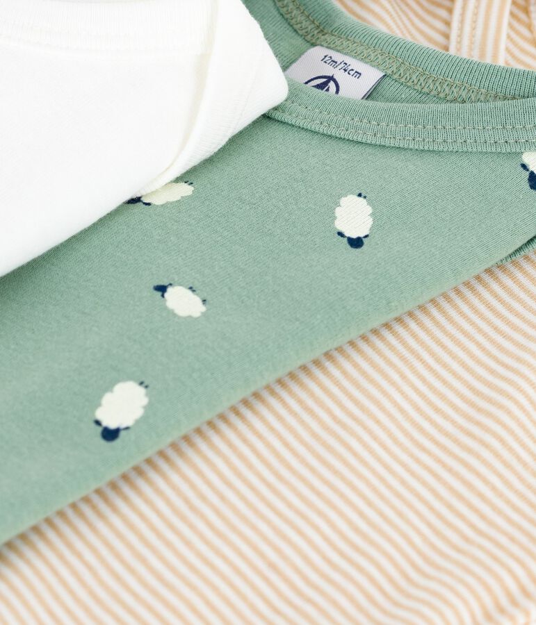 Juego de bodis de algod&oacute;n de manga larga con estampado de ovejas para beb&eacute; multicolor