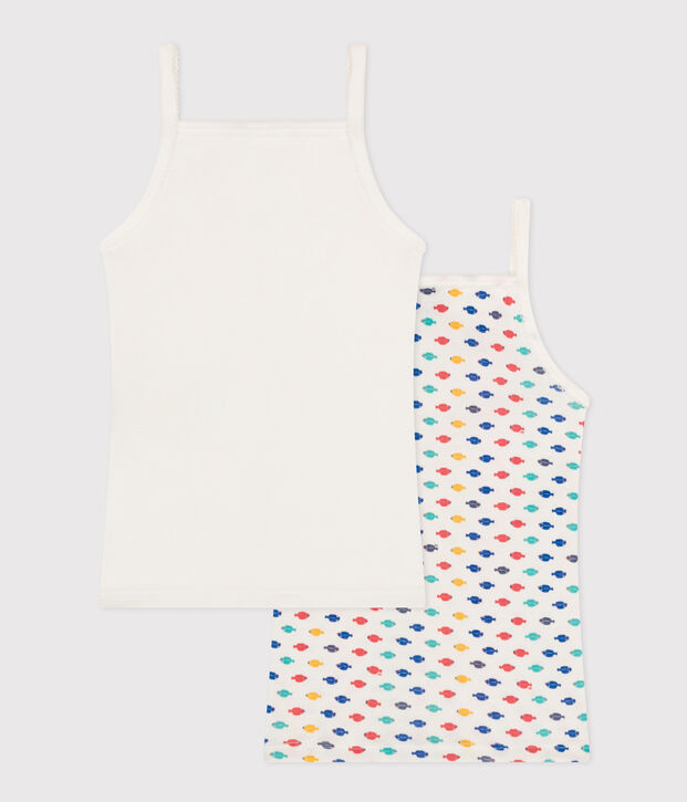 Juego de 2 camisetas de tirantes de algod&oacute;n con animales marinos para ni&ntilde;a multicolor