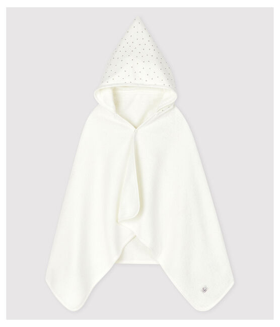 Capa de baño de bebé de rizo de algodón orgánico blanco MARSHMALLOW/gris GRIS