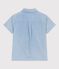Camisa infantil de algod&oacute;n de manga corta azul