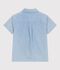 Camisa infantil de algod&oacute;n de manga corta azul