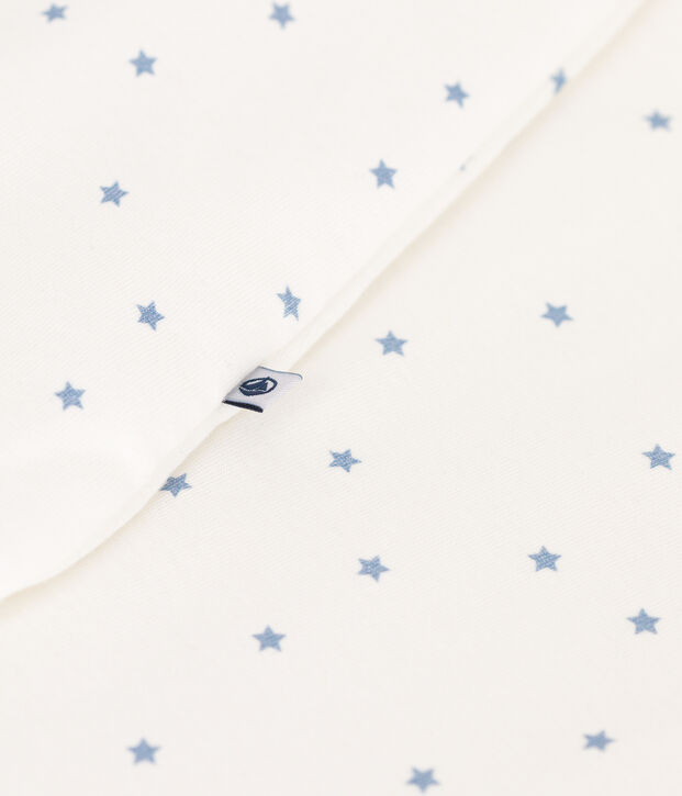 Saco de dormir para beb&eacute; en algod&oacute;n estampado TOG 1.5 blanco/azul
