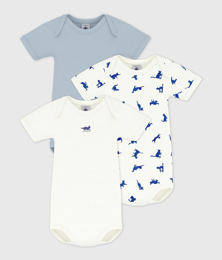 Juego de bodies de algod&oacute;n de manga corta con estampado de gatos para beb&eacute; variante 1