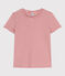Camiseta LA RECTA de algodón con cuello redondo para mujer rosa PAPI/beige AVALANCHE