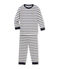 Pijama de rayas para niño beige COQUILLE/azul SMOKING