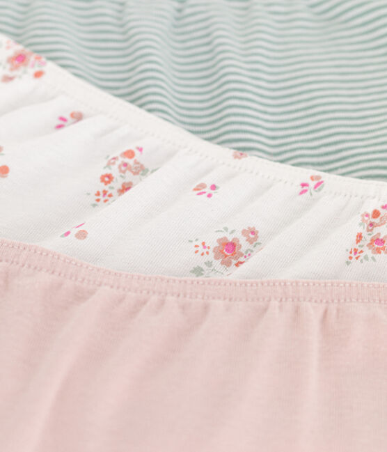 Juego de 3 culottes infantiles de algodón con flor variante 1