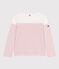 Camiseta marinera de algodón de manga larga para mujer blanco MARSHMALLOW/rosa CHARME