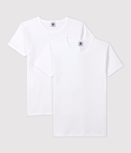 Lote de 2 camisetas de manga corta blancas de chico variante 1