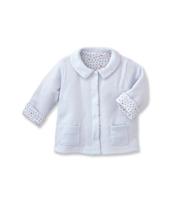 Unisex baby padded reversible milleraies jacket  azul FRAICHEUR/blanco ECUME