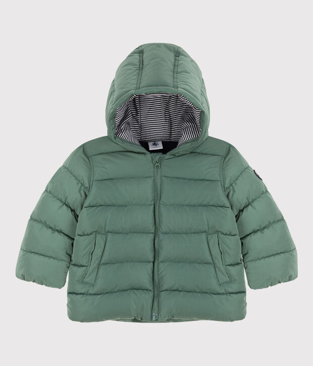 Chaqueta acolchada reciclada para beb&eacute; verde