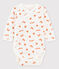 Body cruzado de manga larga con estampado de ardilla para bebé blanco MARSHMALLOW/blanco MULTICO