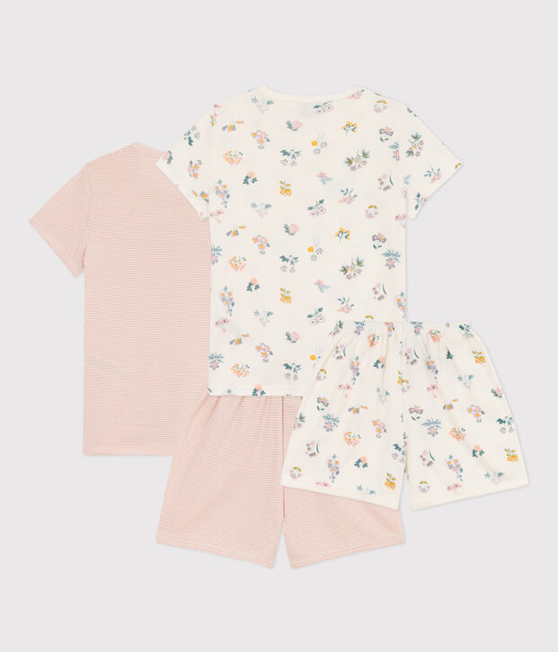 Juego de 2 pijamas cortos de algod&oacute;n con flores para ni&ntilde;a multicolor