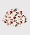 Abrigo enguatado de borreguito con estampado de flores para beb&eacute; crudo/multicolor